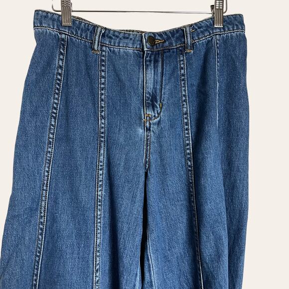 Free People Rare Vintage Super Wide Leg Jeans Size 6 - Picture 7 of 11